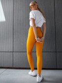 Ribbed women\'s leggings made of mustard cotton TS10 - Online store - Boutique